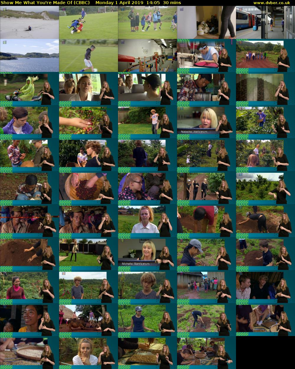 Show Me What You're Made Of (CBBC) Monday 1 April 2019 14:05 - 14:35