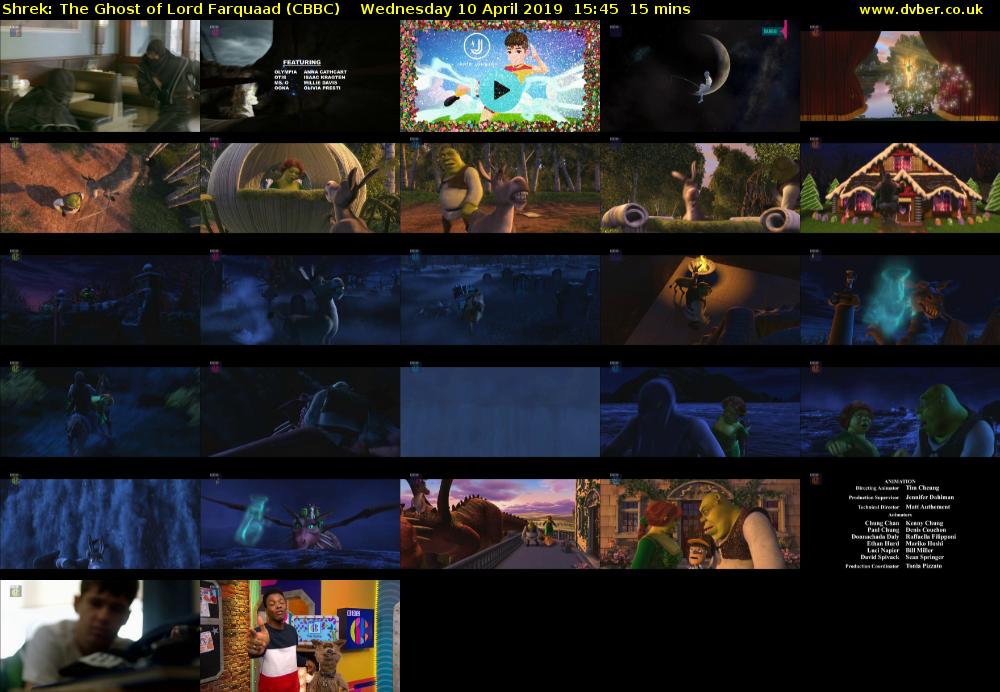 Shrek: The Ghost of Lord Farquaad (CBBC) Wednesday 10 April 2019 15:45 - 16:00