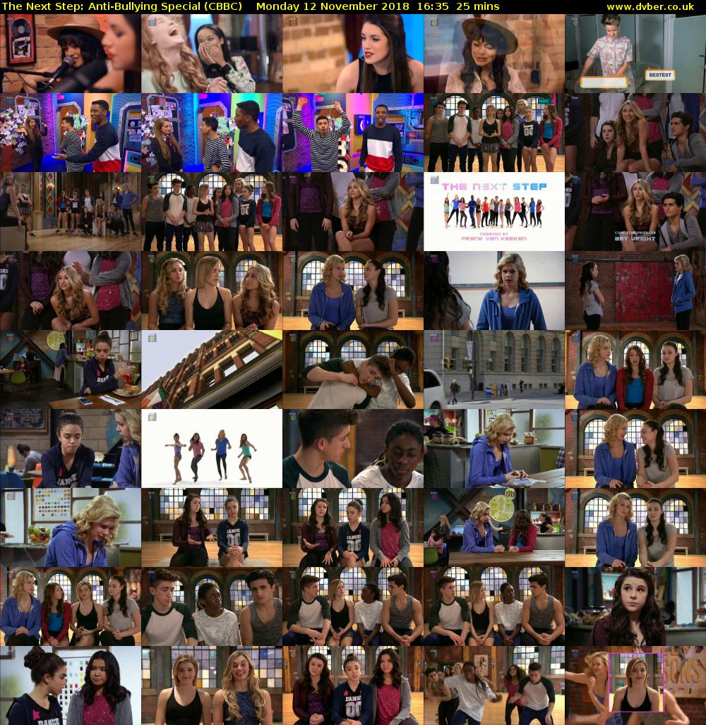 The Next Step: Anti-Bullying Special (CBBC) Monday 12 November 2018 16:35 - 17:00