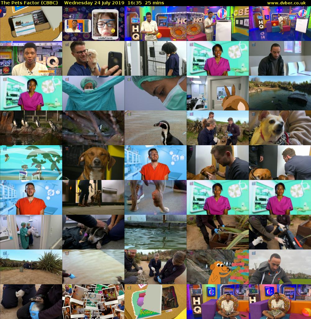The Pets Factor (CBBC) Wednesday 24 July 2019 16:35 - 17:00