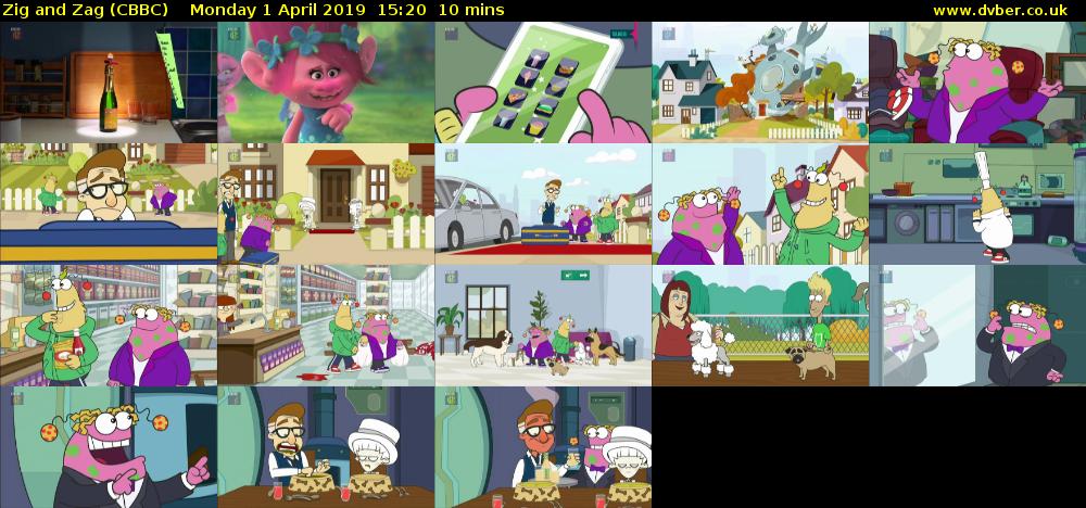 Zig and Zag (CBBC) Monday 1 April 2019 15:20 - 15:30