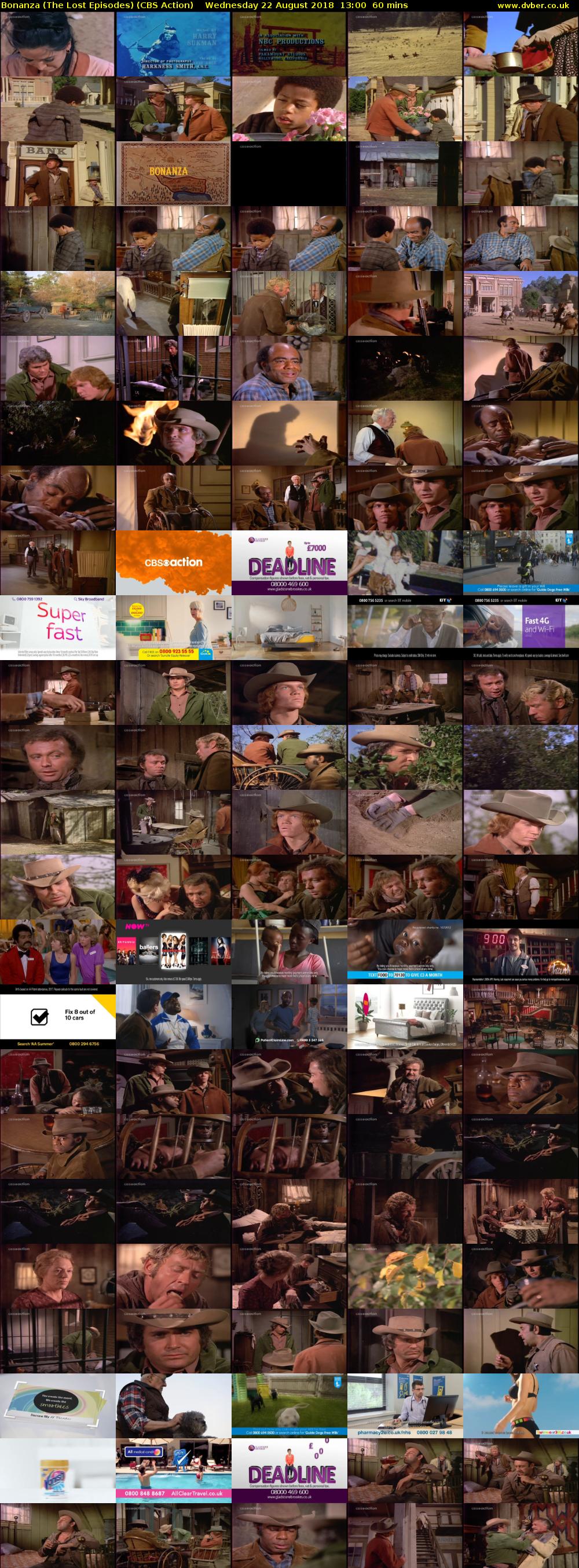 Bonanza (The Lost Episodes) (CBS Action) Wednesday 22 August 2018 13:00 - 14:00
