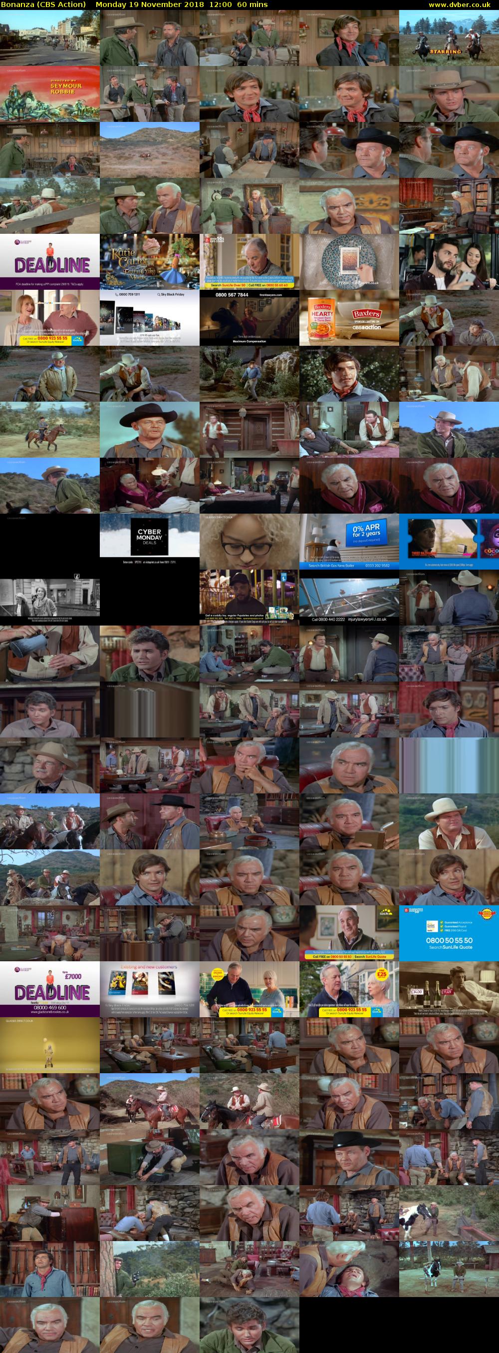 Bonanza (CBS Action) Monday 19 November 2018 12:00 - 13:00