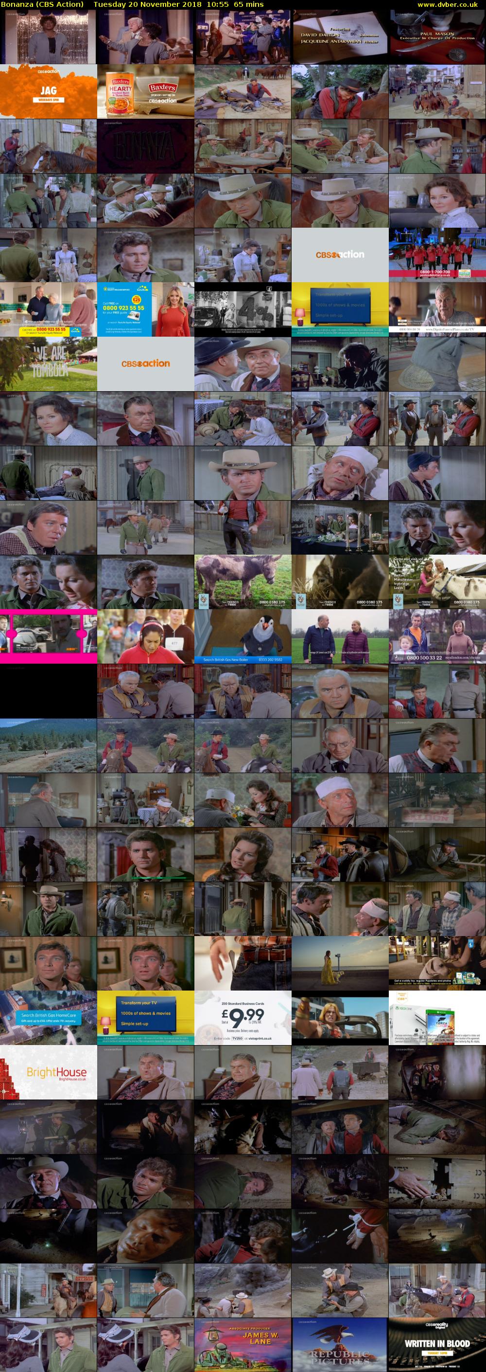 Bonanza (CBS Action) Tuesday 20 November 2018 10:55 - 12:00