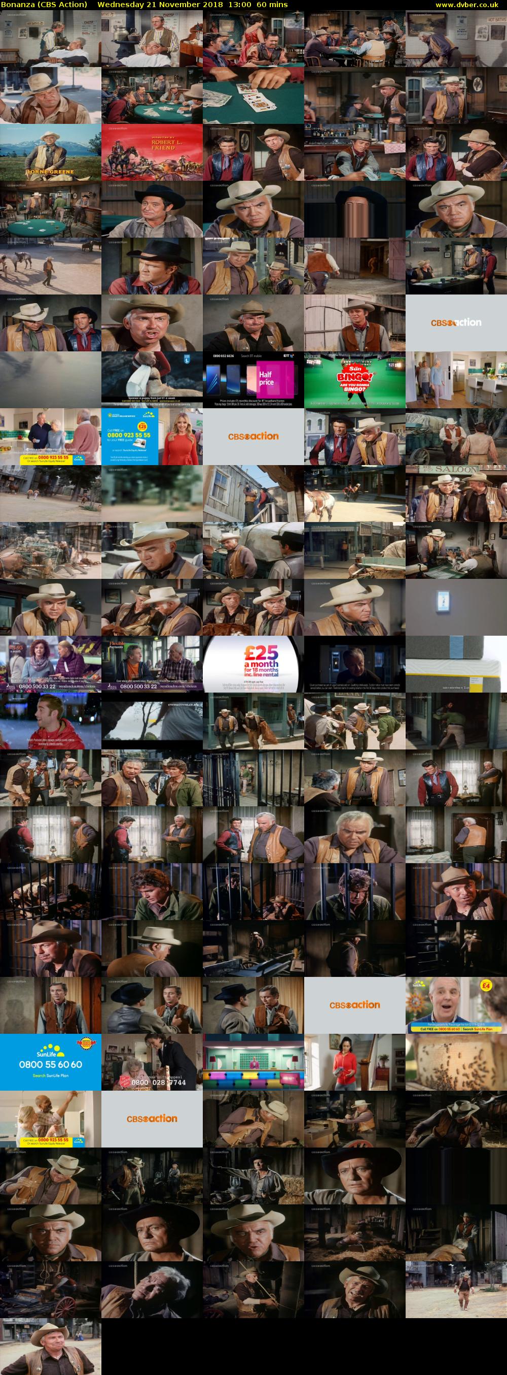 Bonanza (CBS Action) Wednesday 21 November 2018 13:00 - 14:00