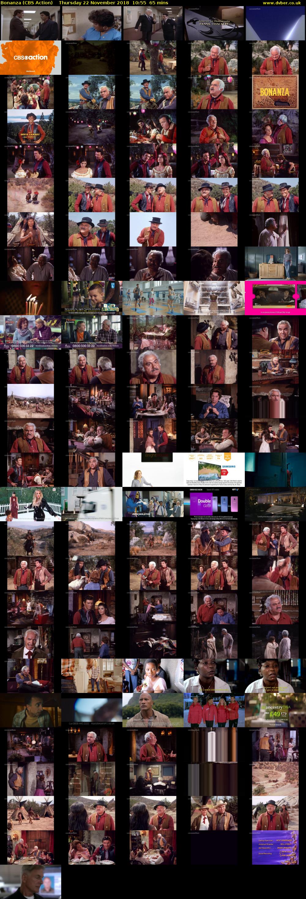 Bonanza (CBS Action) Thursday 22 November 2018 10:55 - 12:00