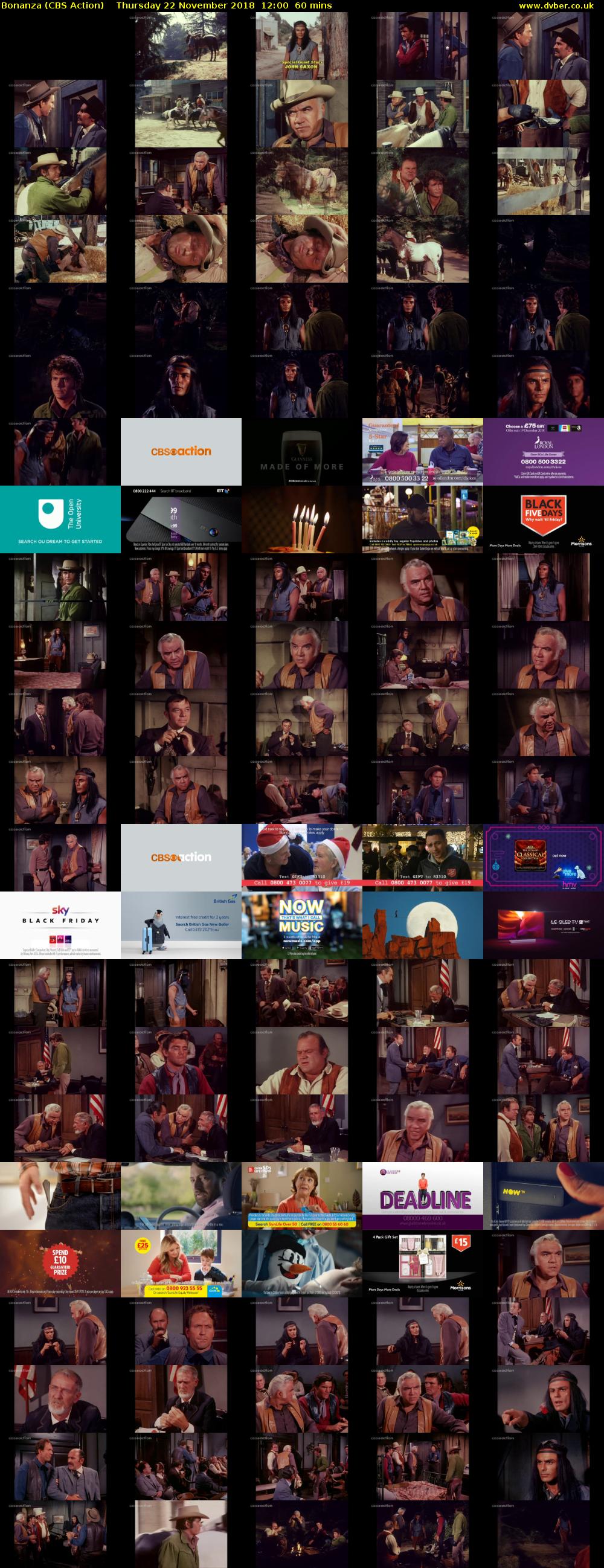 Bonanza (CBS Action) Thursday 22 November 2018 12:00 - 13:00