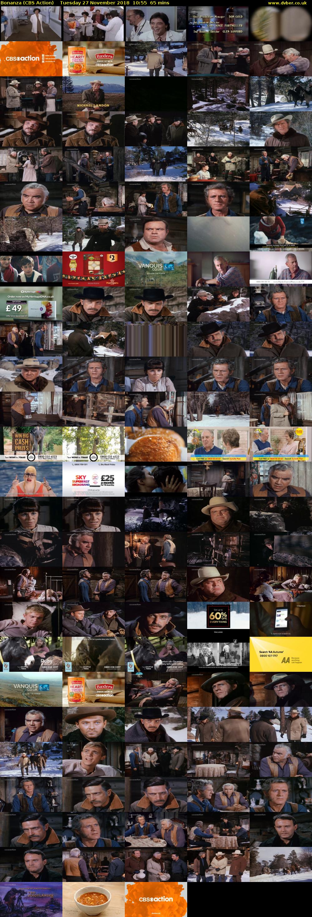 Bonanza (CBS Action) Tuesday 27 November 2018 10:55 - 12:00