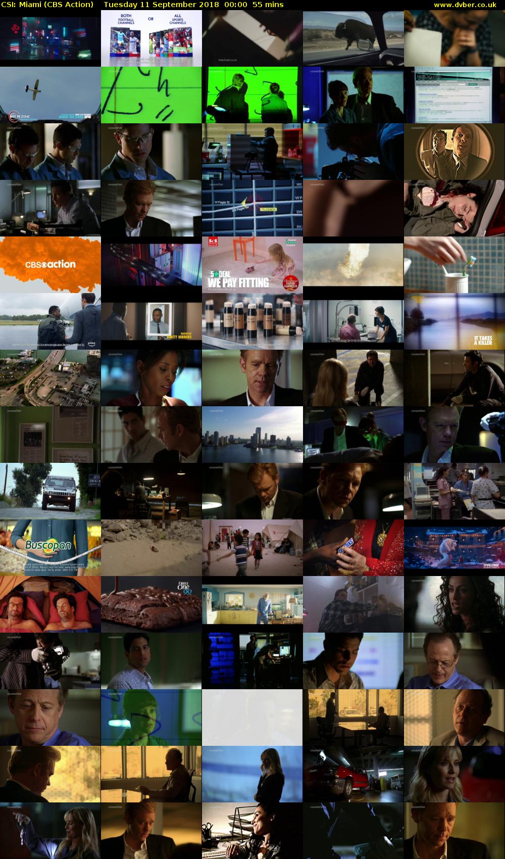 CSI: Miami (CBS Action) Tuesday 11 September 2018 00:00 - 00:55