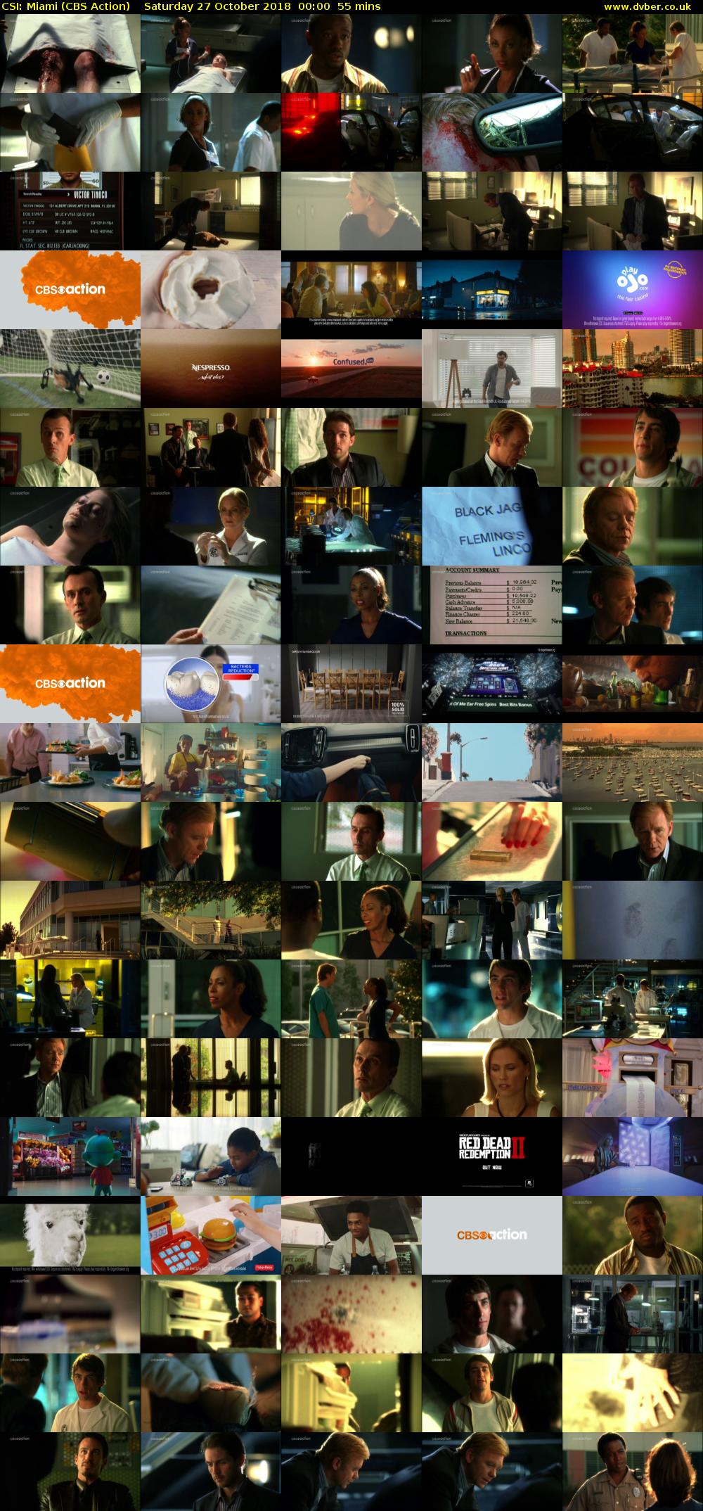 CSI: Miami (CBS Action) Saturday 27 October 2018 00:00 - 00:55