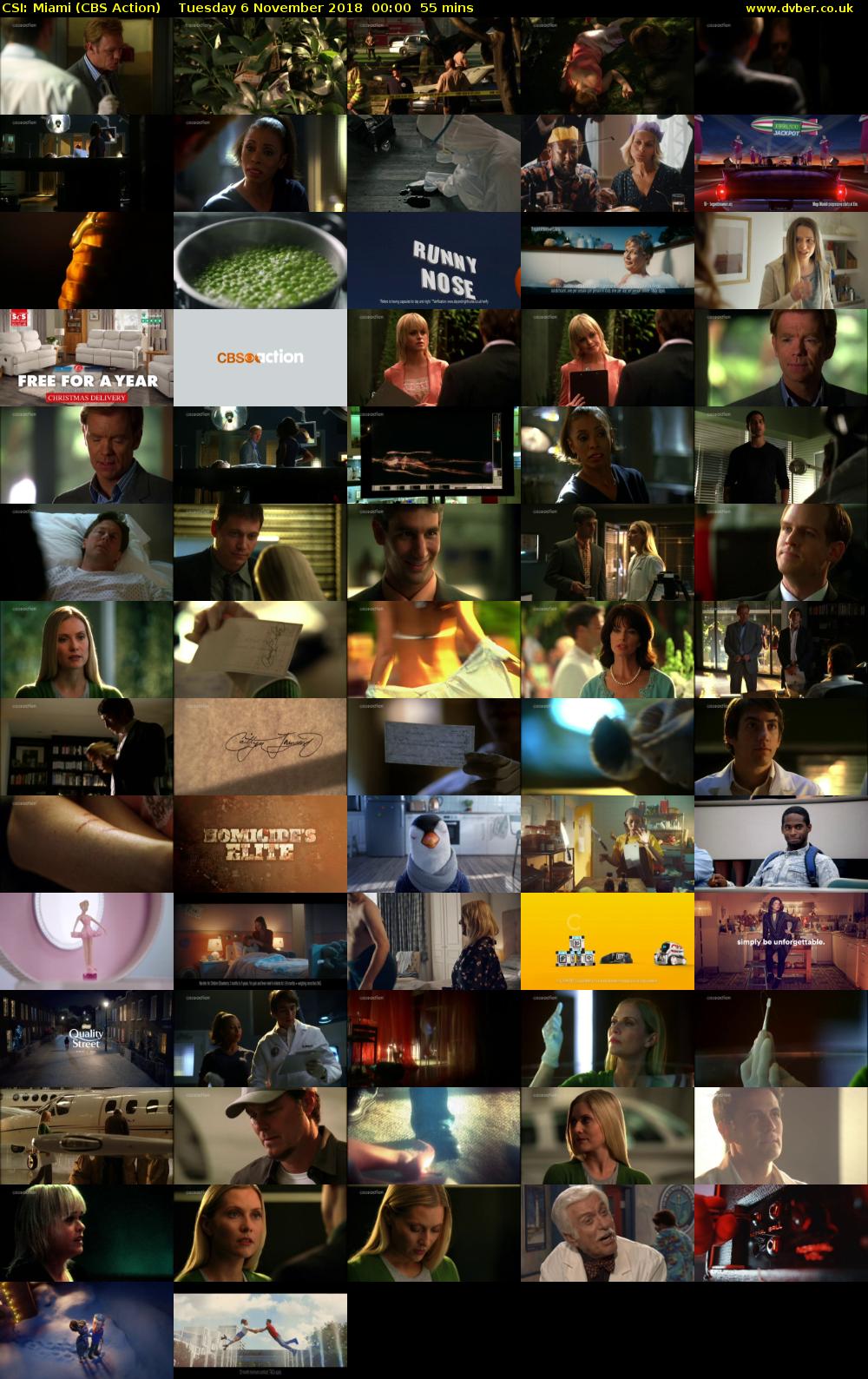 CSI: Miami (CBS Action) Tuesday 6 November 2018 00:00 - 00:55