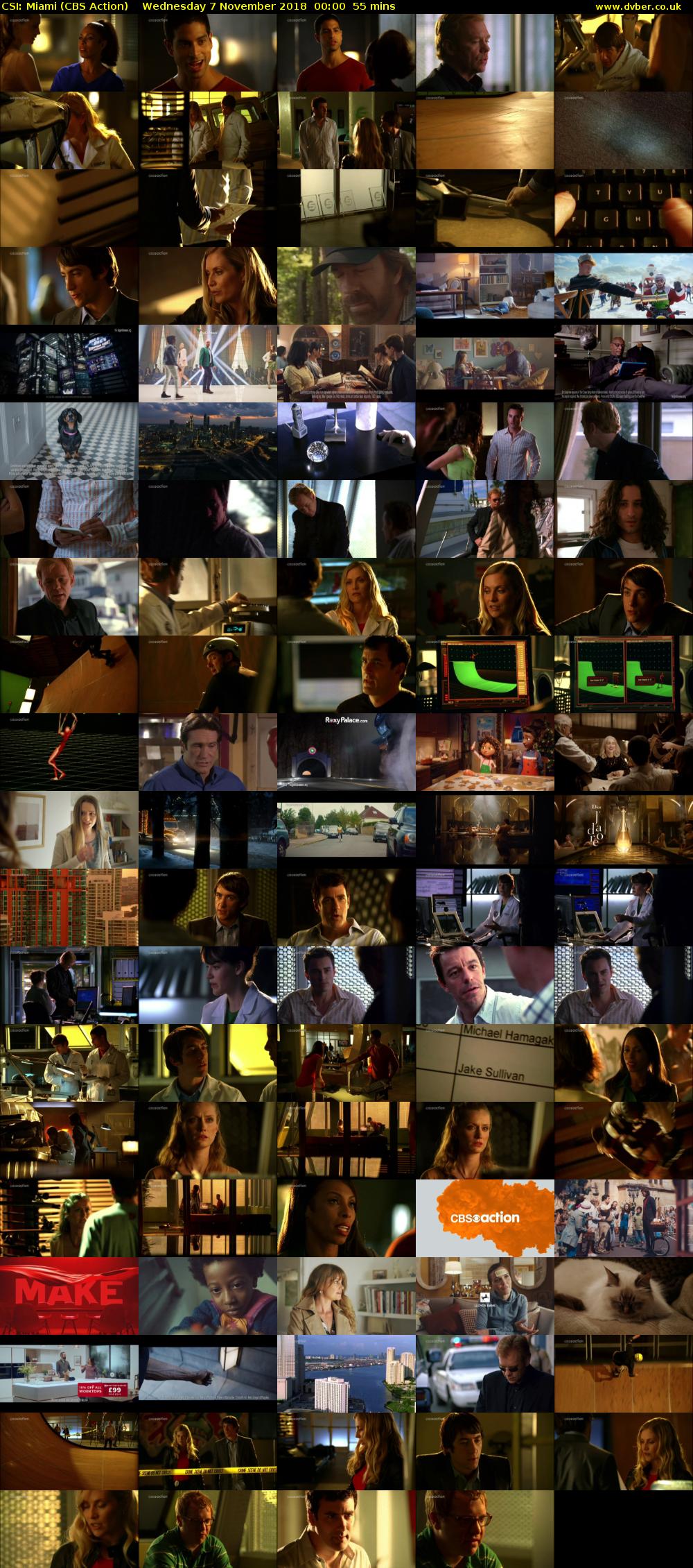 CSI: Miami (CBS Action) Wednesday 7 November 2018 00:00 - 00:55