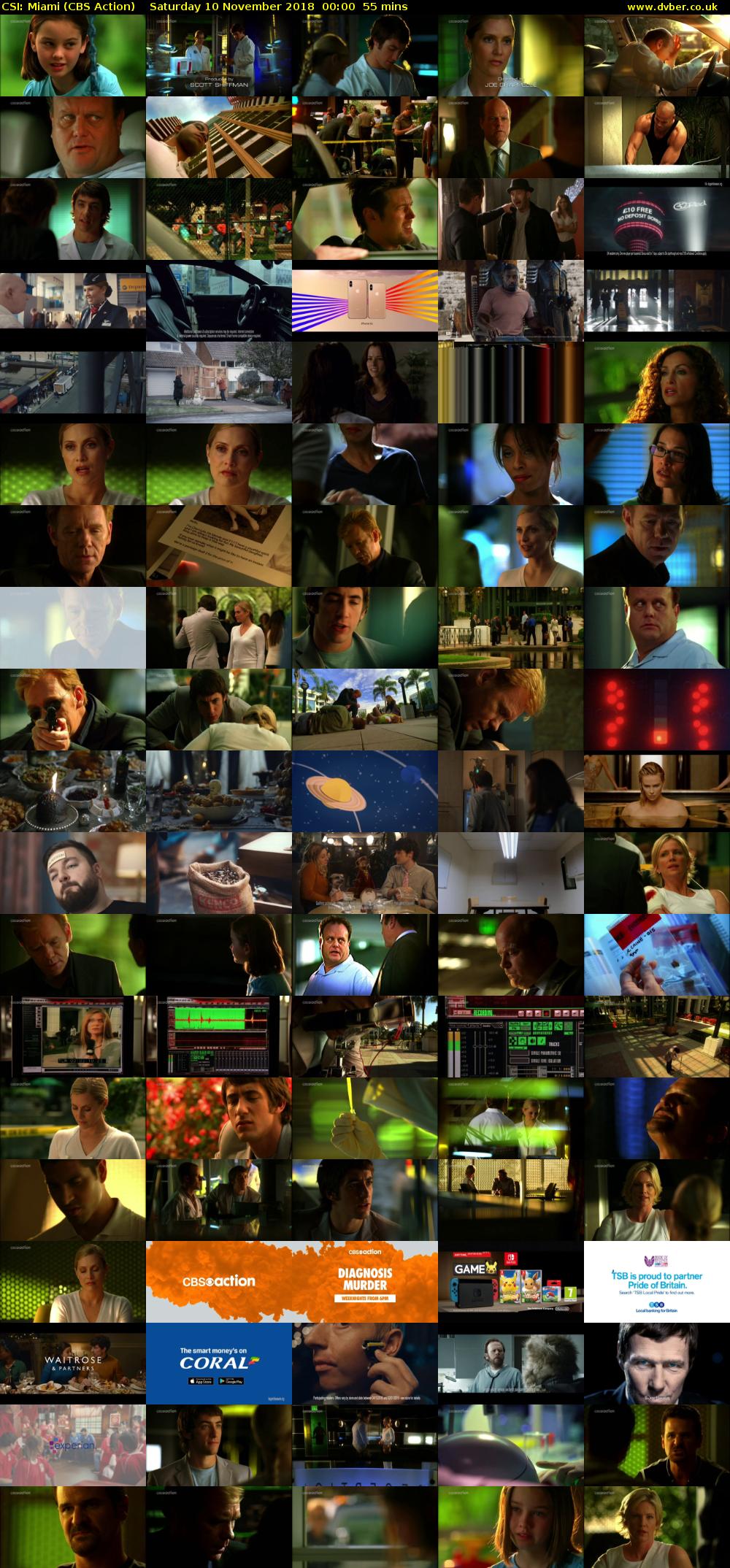 CSI: Miami (CBS Action) Saturday 10 November 2018 00:00 - 00:55