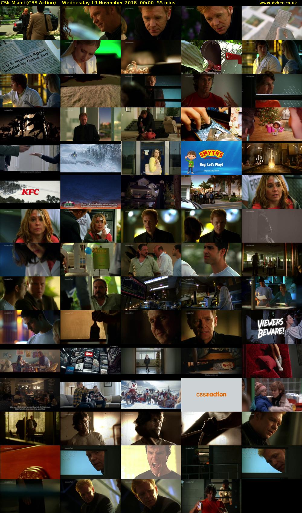 CSI: Miami (CBS Action) Wednesday 14 November 2018 00:00 - 00:55