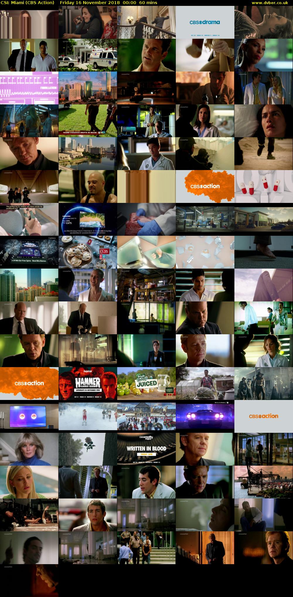 CSI: Miami (CBS Action) Friday 16 November 2018 00:00 - 01:00