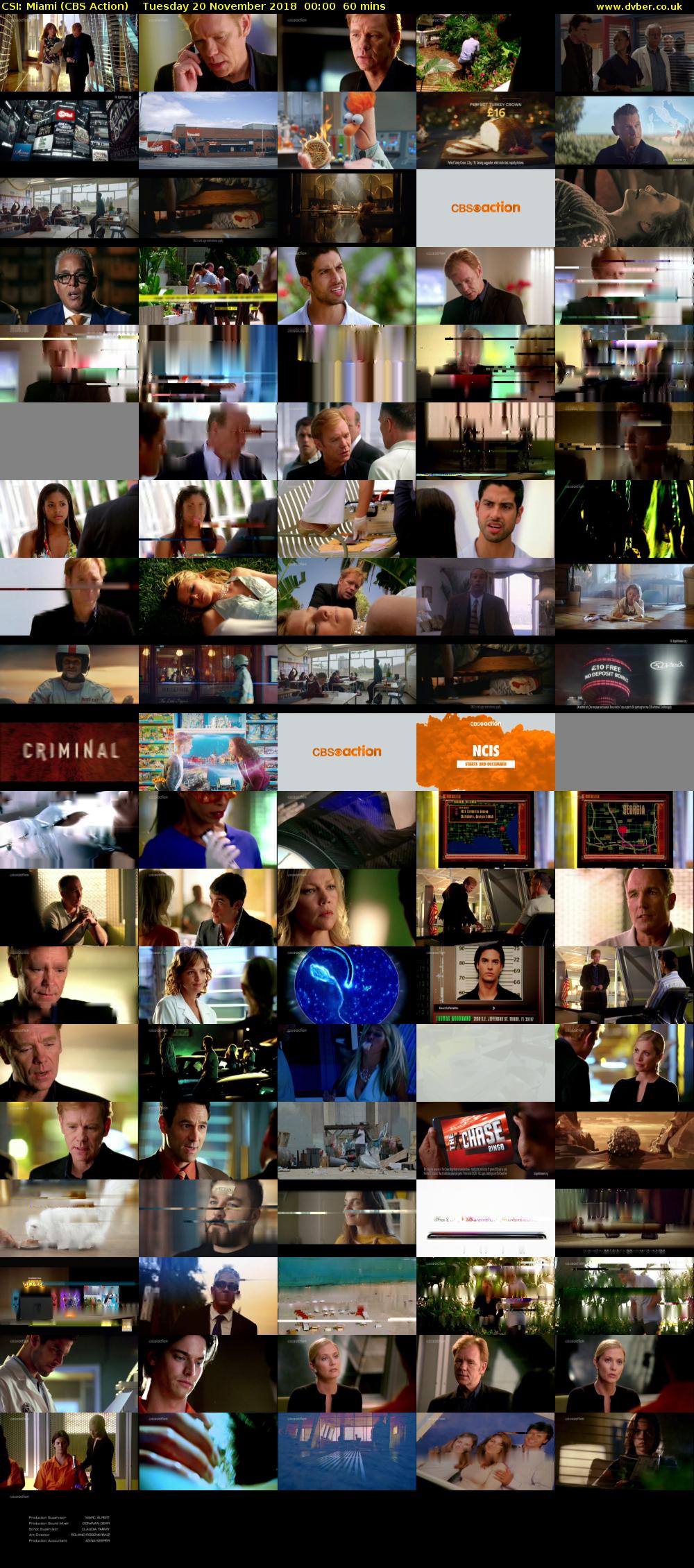 CSI: Miami (CBS Action) Tuesday 20 November 2018 00:00 - 01:00