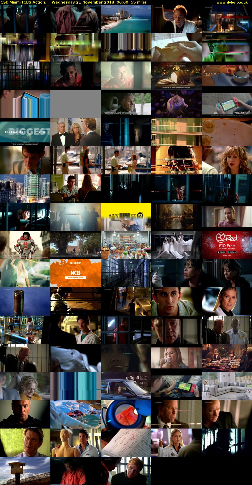 CSI: Miami (CBS Action) Wednesday 21 November 2018 00:00 - 00:55