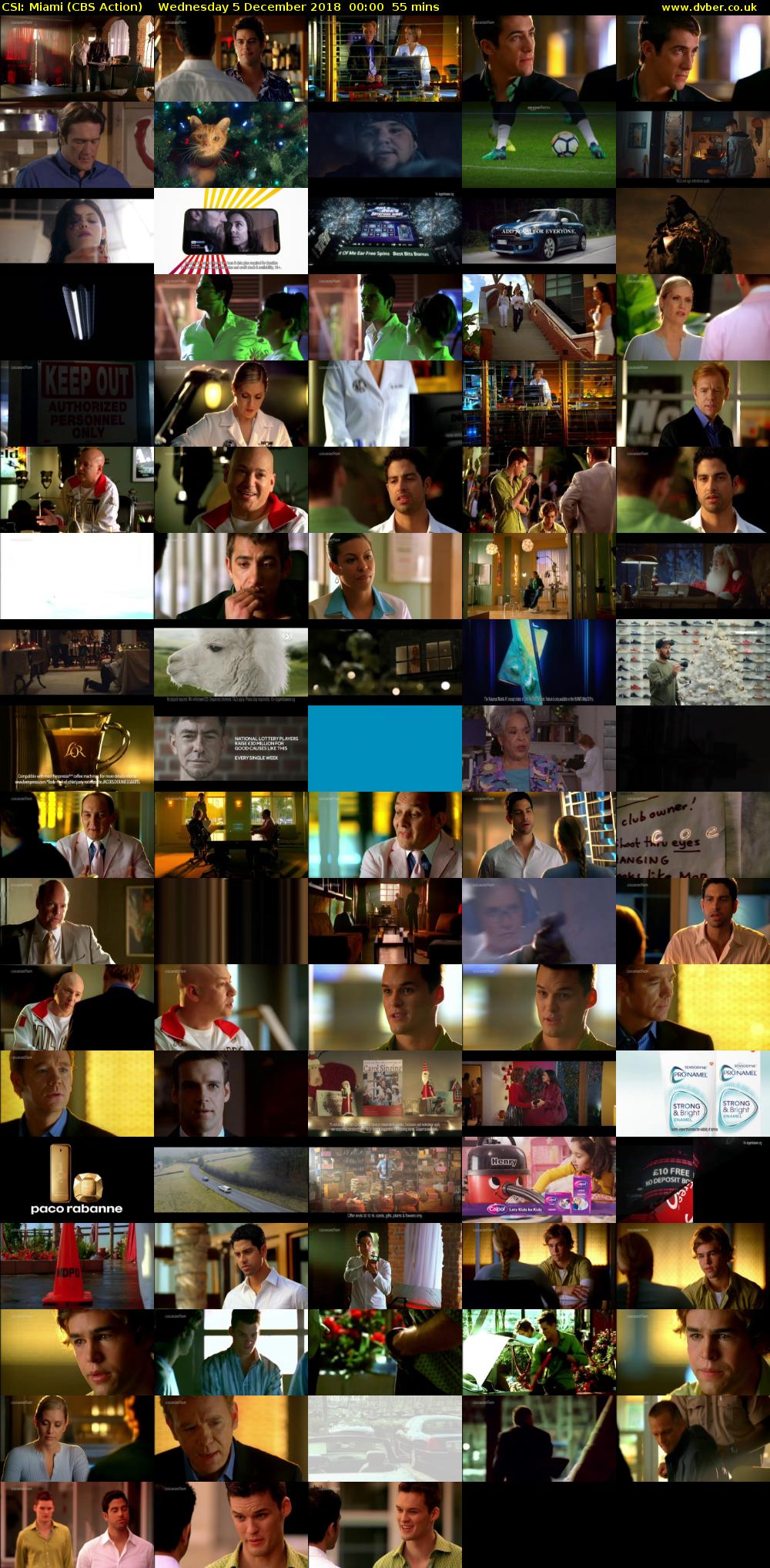 CSI: Miami (CBS Action) Wednesday 5 December 2018 00:00 - 00:55