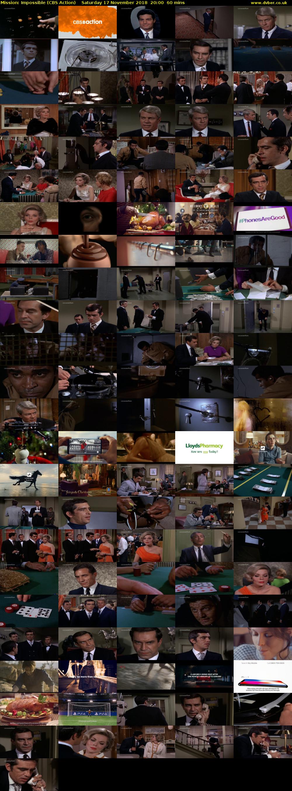 Mission: Impossible (CBS Action) Saturday 17 November 2018 20:00 - 21:00