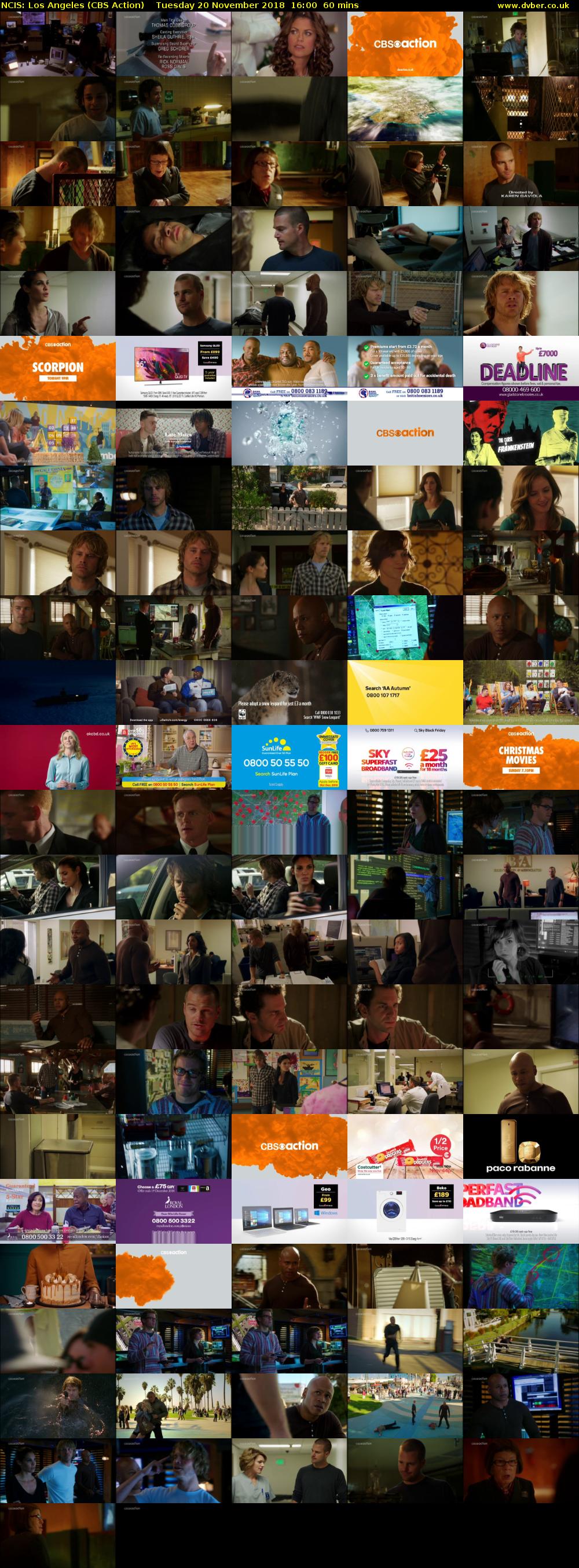 NCIS: Los Angeles (CBS Action) Tuesday 20 November 2018 16:00 - 17:00