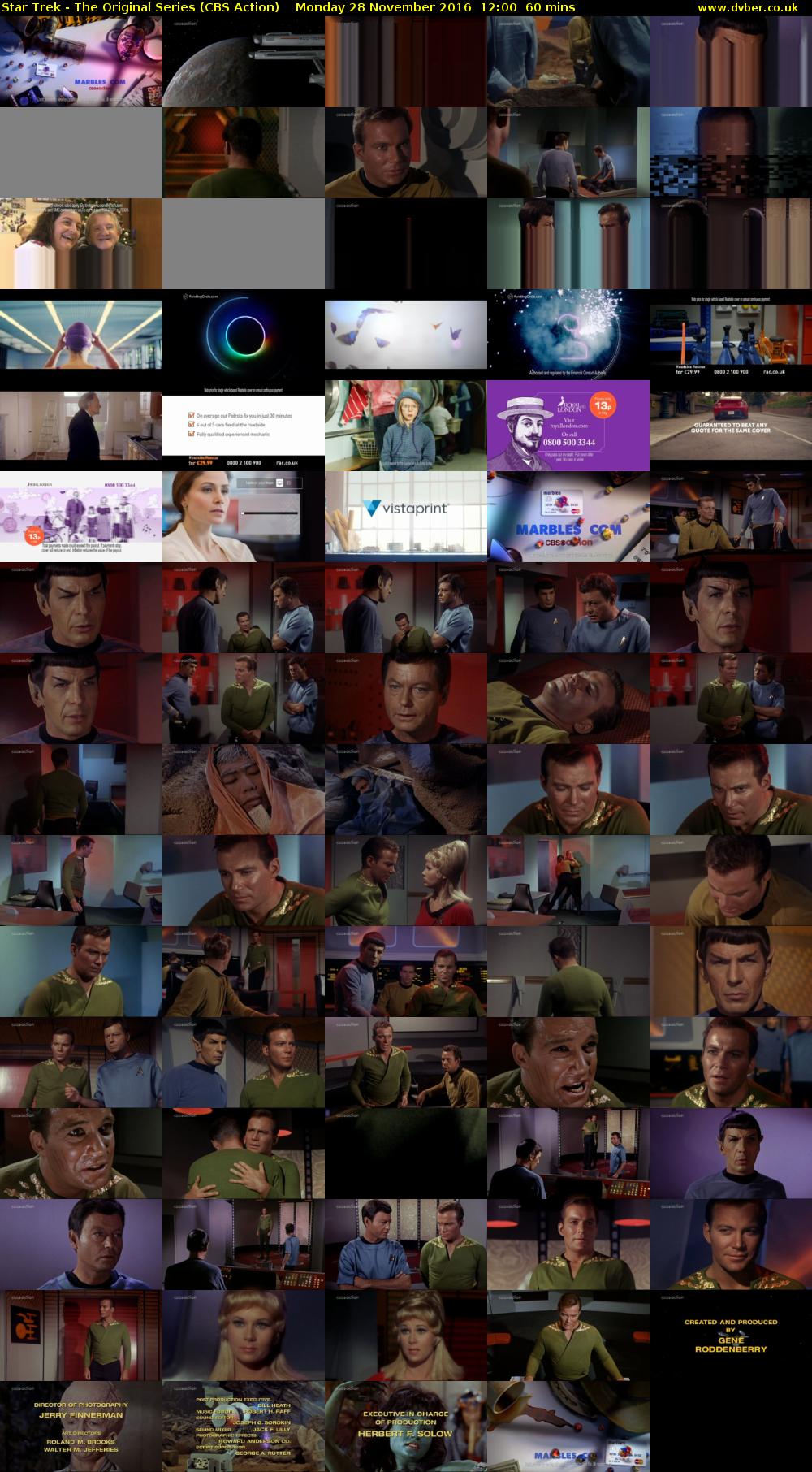 Star Trek - The Original Series (CBS Action) Monday 28 November 2016 12:00 - 13:00