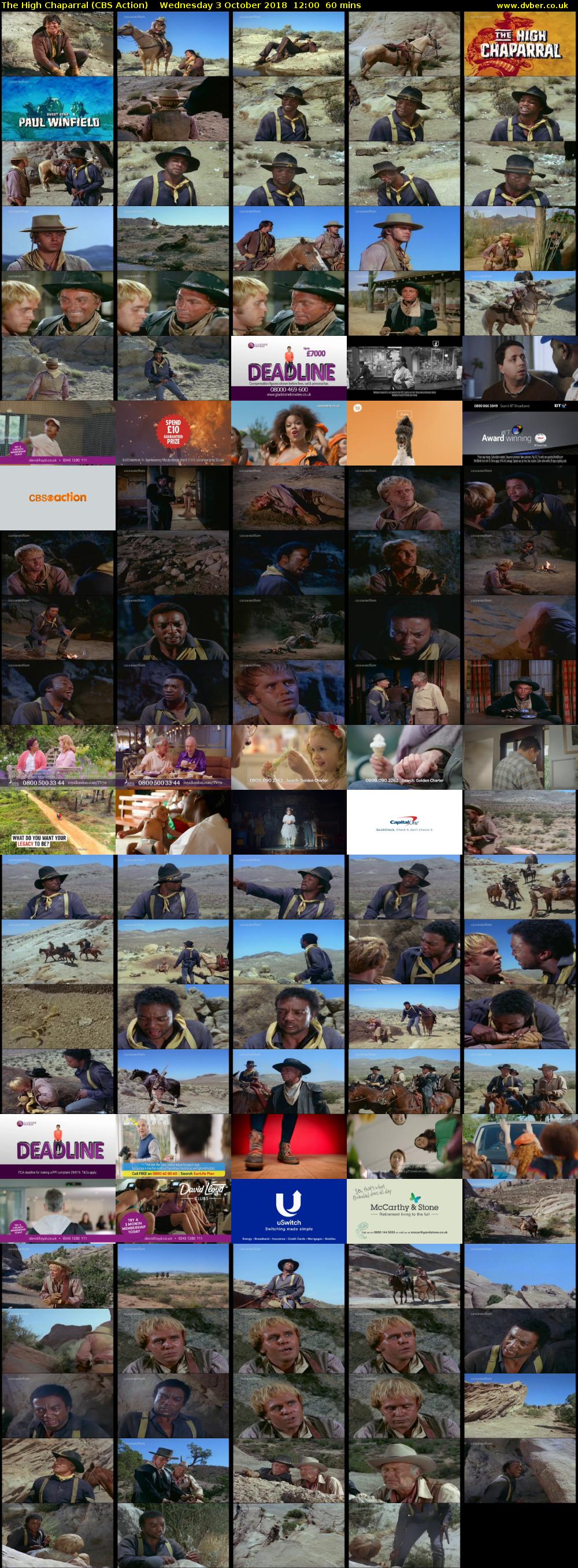 The High Chaparral (CBS Action) Wednesday 3 October 2018 12:00 - 13:00