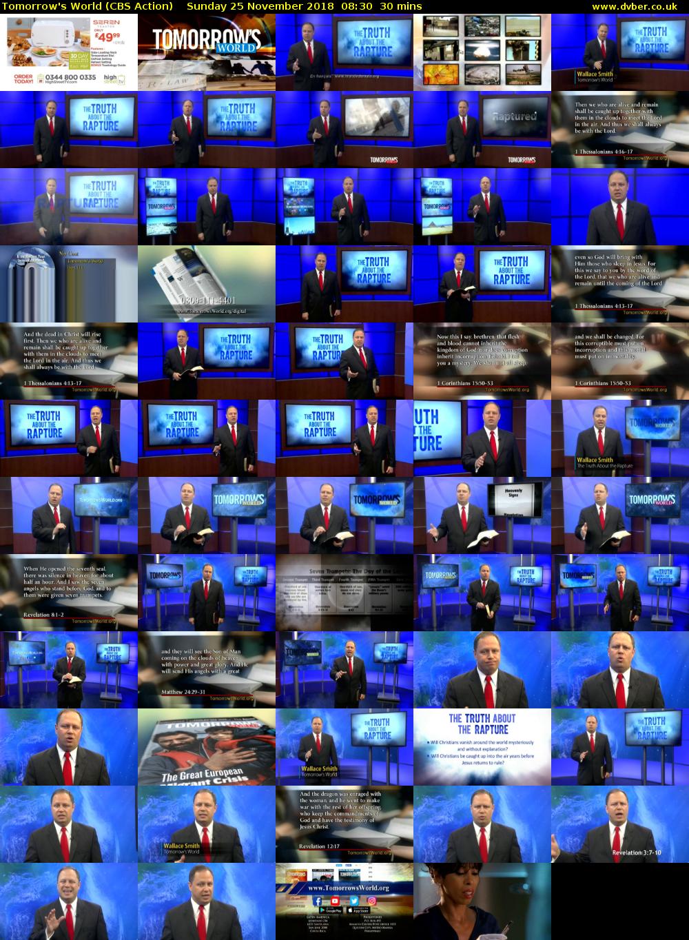 Tomorrow's World (CBS Action) Sunday 25 November 2018 08:30 - 09:00