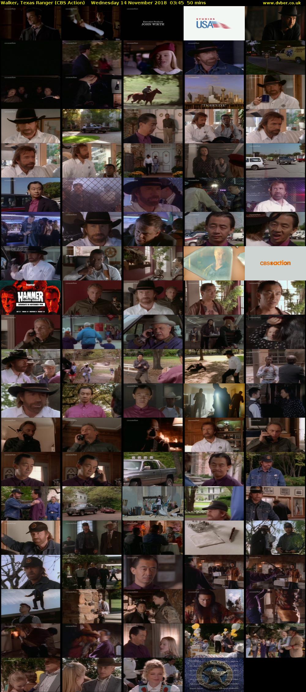 Walker, Texas Ranger (CBS Action) Wednesday 14 November 2018 03:45 - 04:35