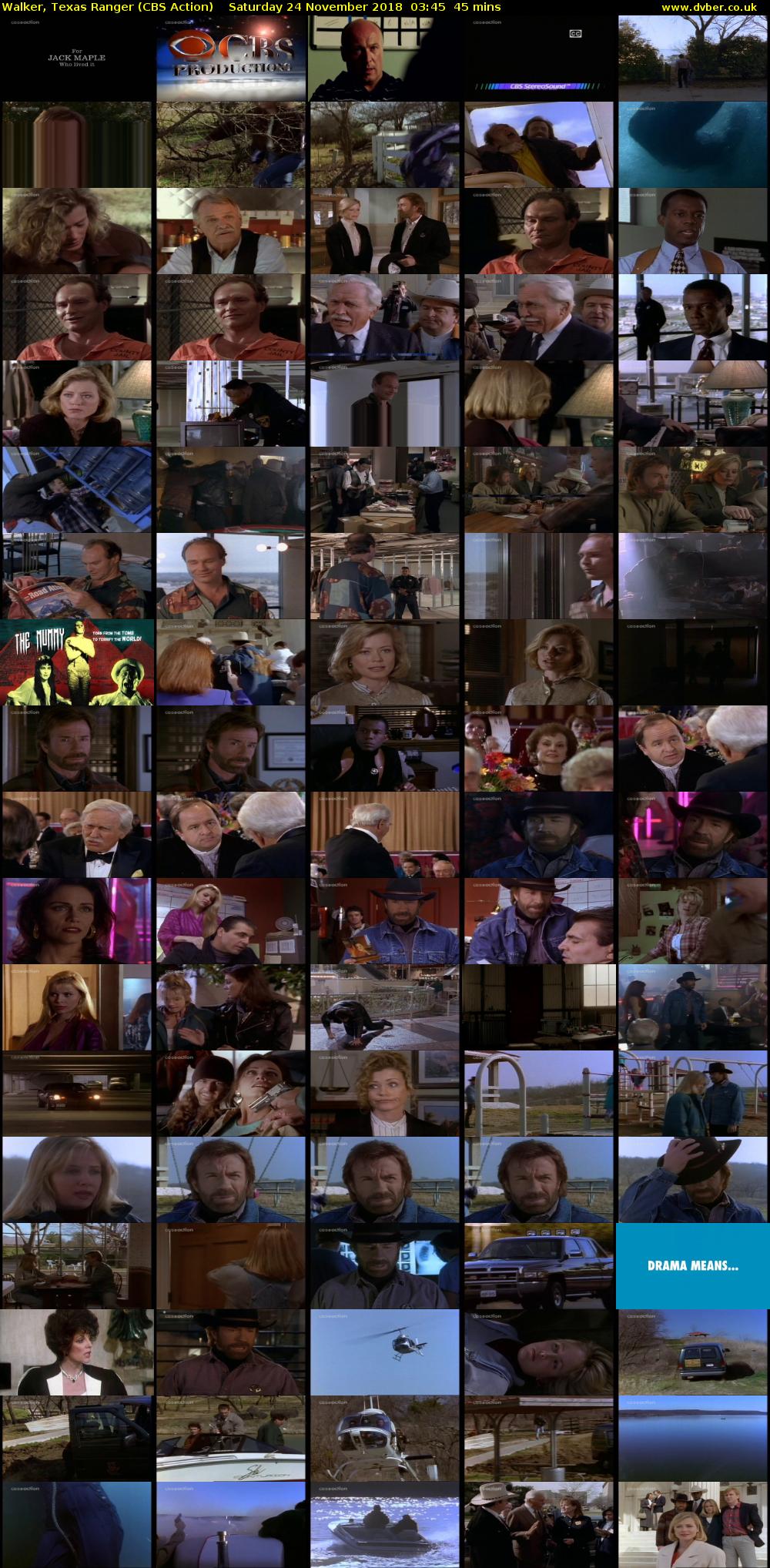 Walker, Texas Ranger (CBS Action) Saturday 24 November 2018 03:45 - 04:30