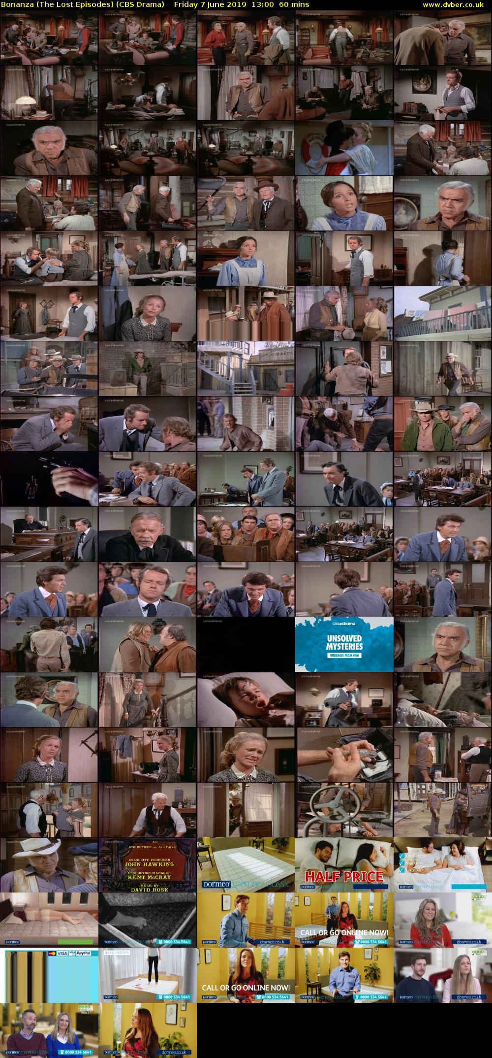 Bonanza (The Lost Episodes) (CBS Drama) Friday 7 June 2019 13:00 - 14:00