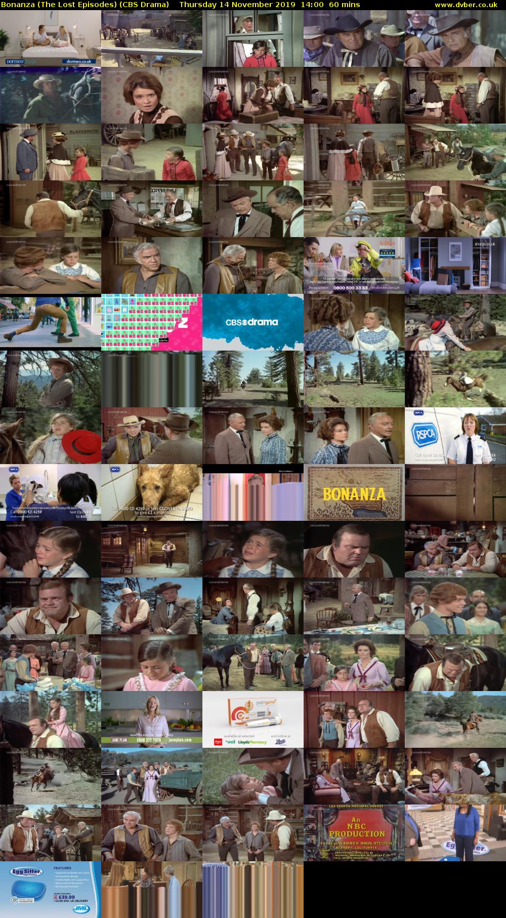 Bonanza (The Lost Episodes) (CBS Drama) Thursday 14 November 2019 14:00 - 15:00