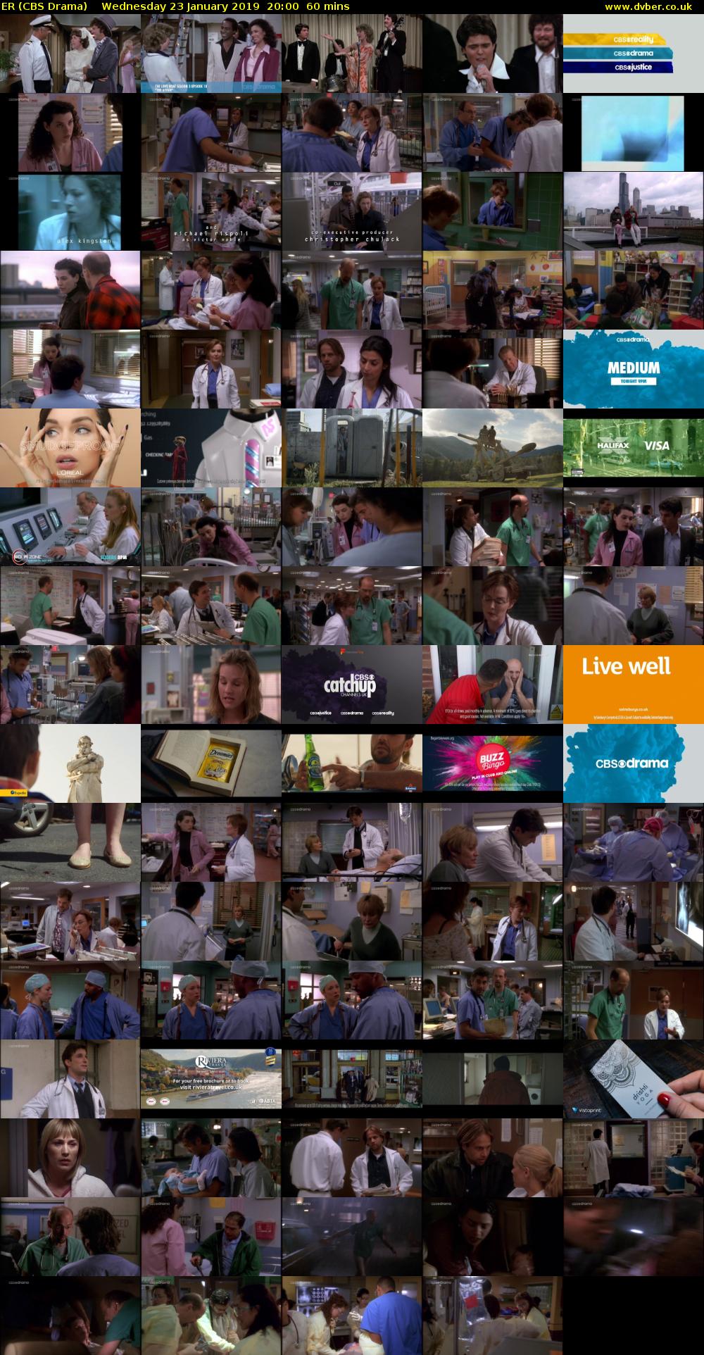 ER (CBS Drama) Wednesday 23 January 2019 20:00 - 21:00