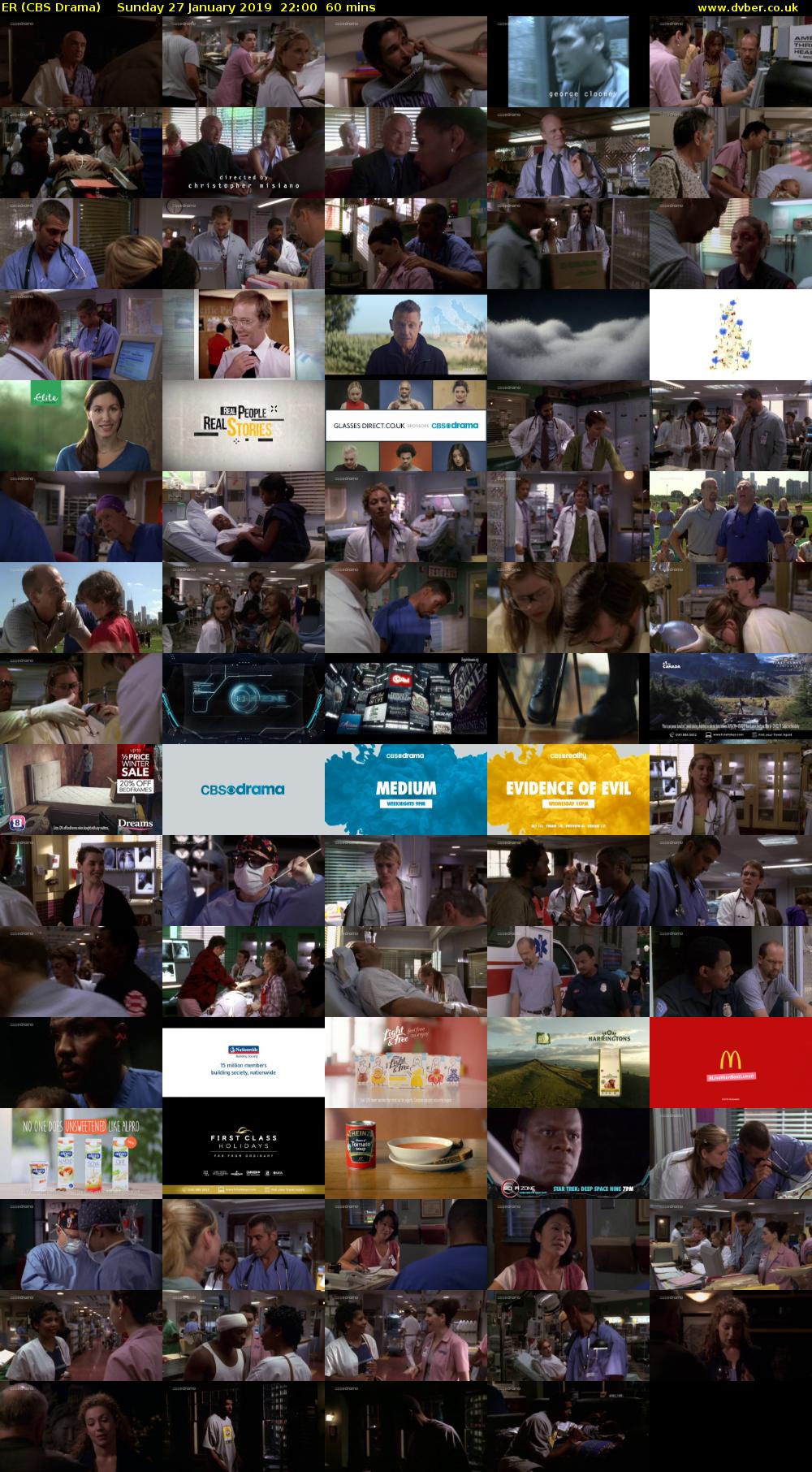 ER (CBS Drama) Sunday 27 January 2019 22:00 - 23:00