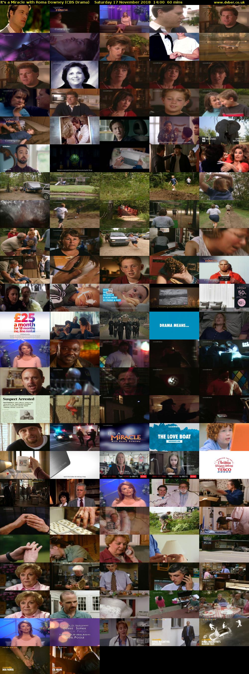 It's a Miracle with Roma Downey (CBS Drama) Saturday 17 November 2018 14:00 - 15:00