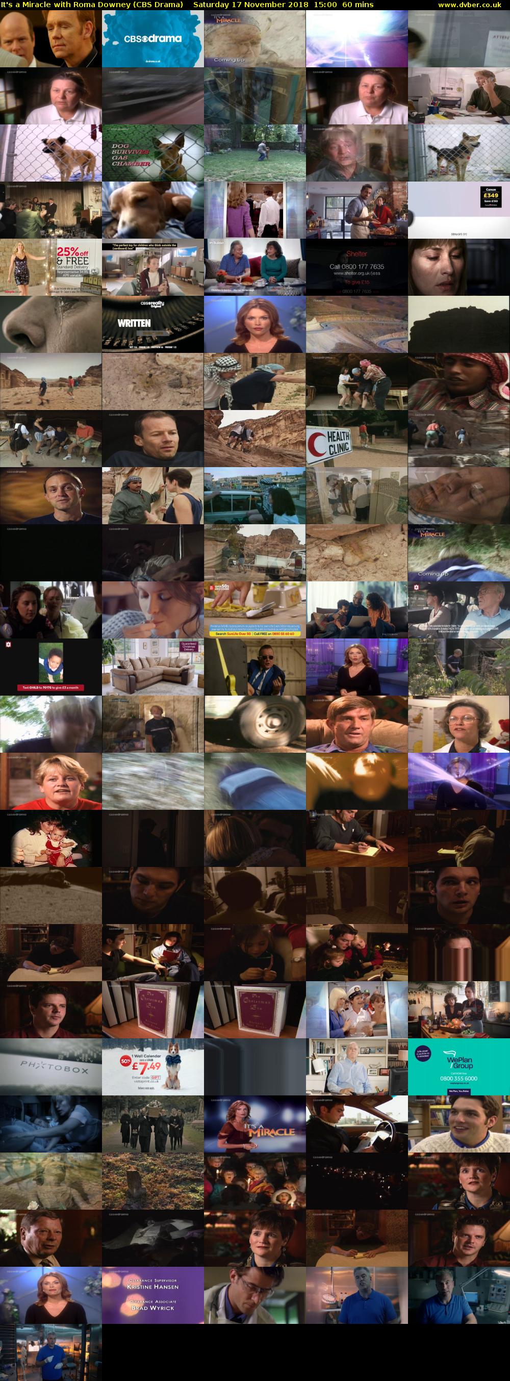 It's a Miracle with Roma Downey (CBS Drama) Saturday 17 November 2018 15:00 - 16:00