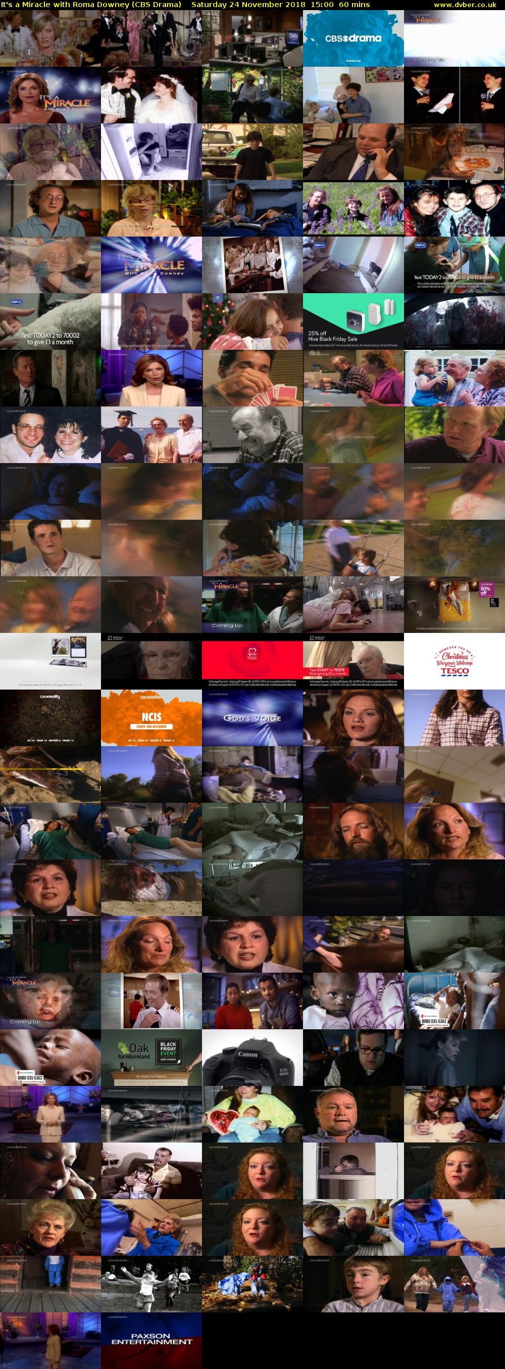 It's a Miracle with Roma Downey (CBS Drama) Saturday 24 November 2018 15:00 - 16:00