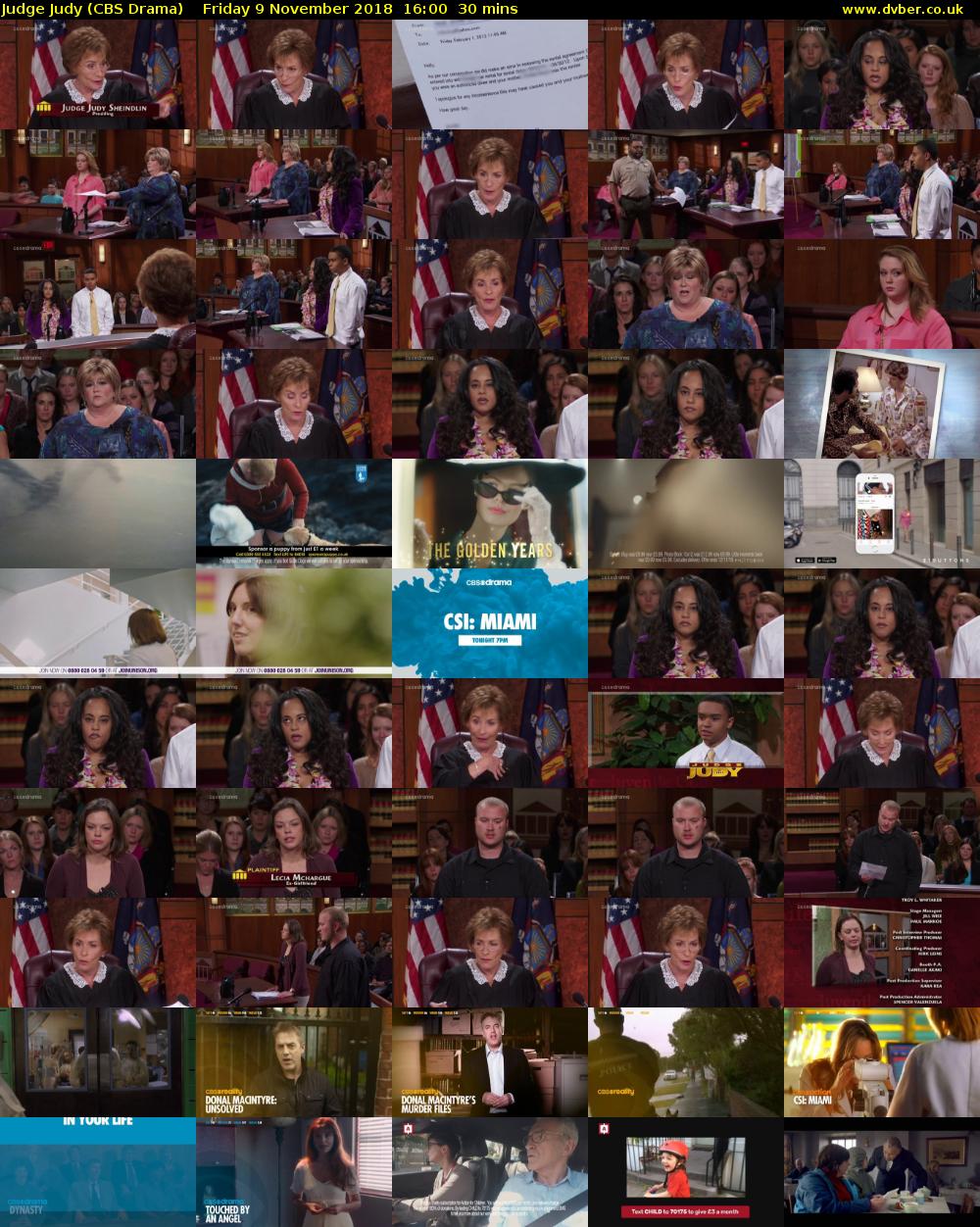 Judge Judy (CBS Drama) Friday 9 November 2018 16:00 - 16:30