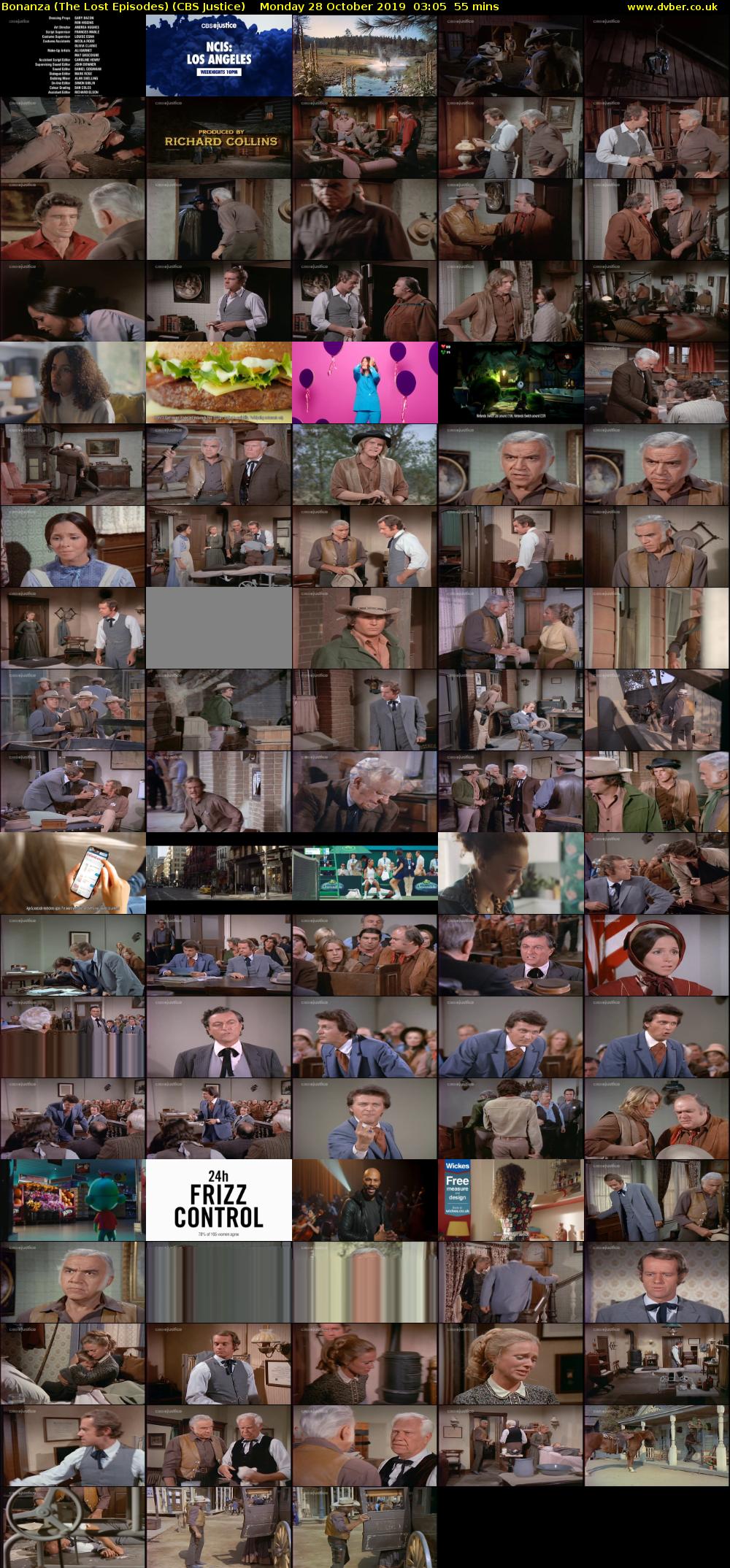 Bonanza (The Lost Episodes) (CBS Justice) Monday 28 October 2019 03:05 - 04:00