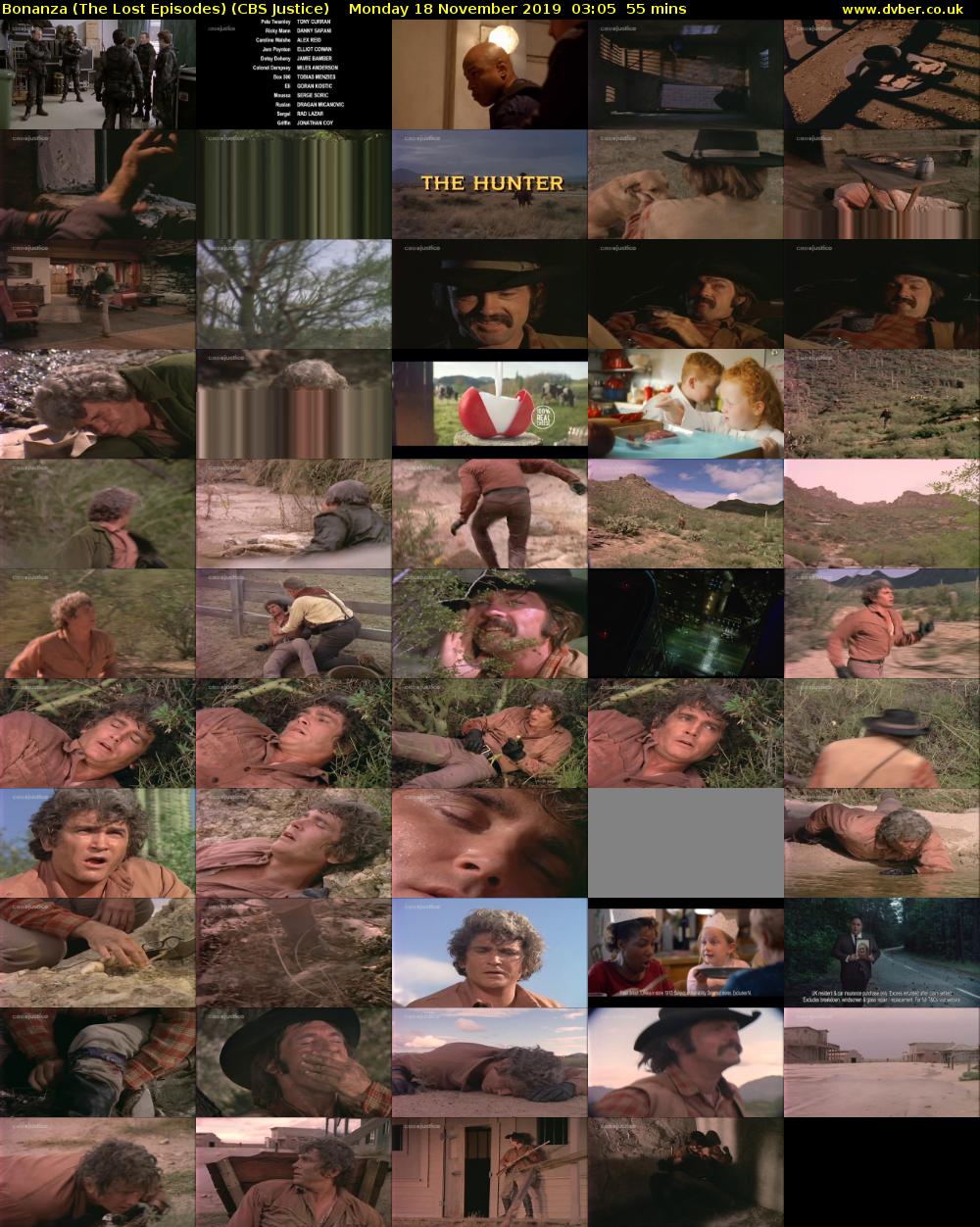 Bonanza (The Lost Episodes) (CBS Justice) Monday 18 November 2019 03:05 - 04:00