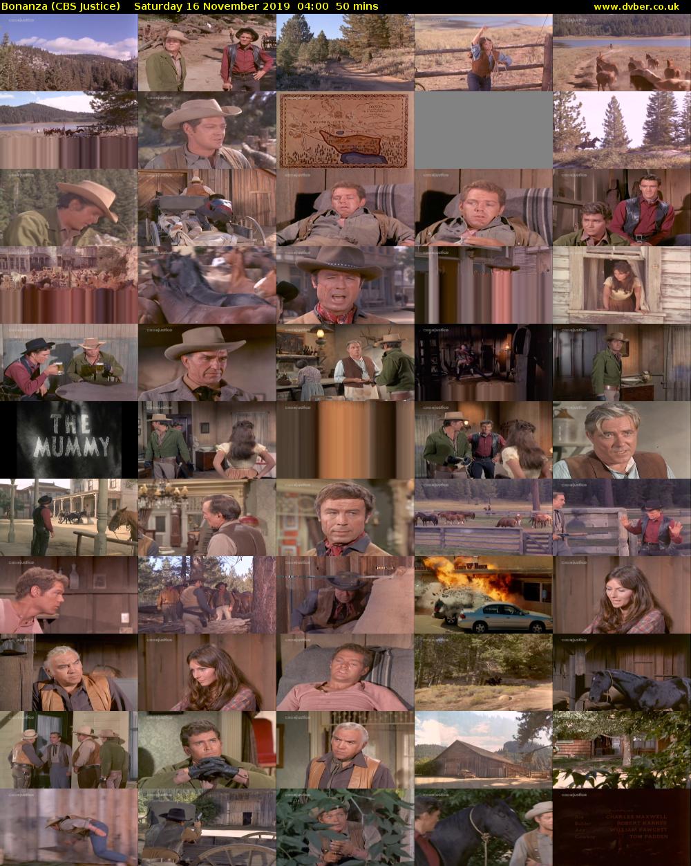Bonanza (CBS Justice) Saturday 16 November 2019 04:00 - 04:50