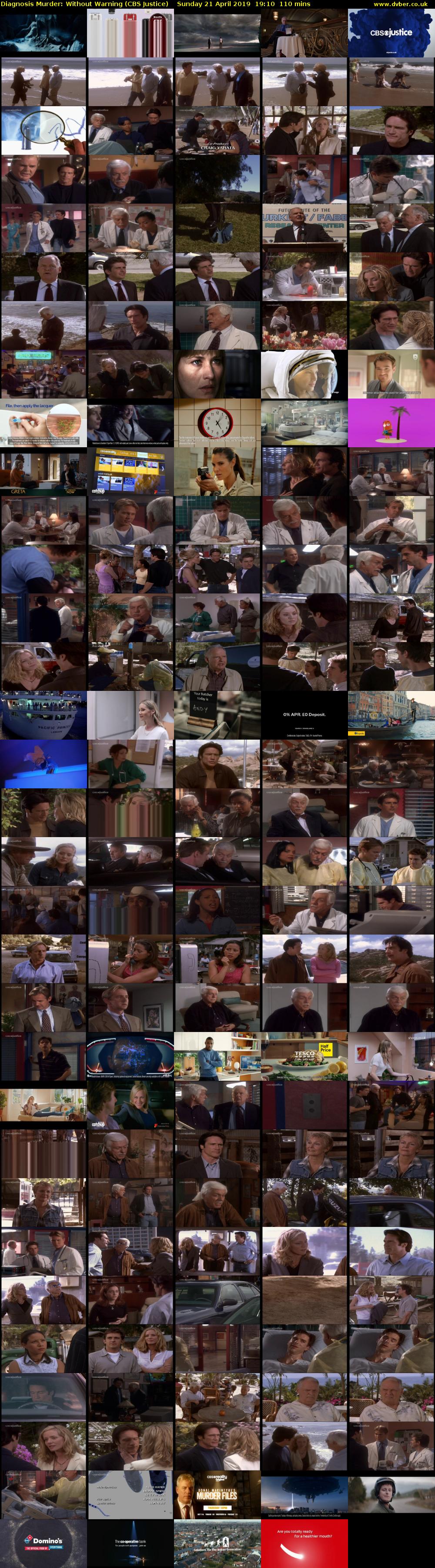 Diagnosis Murder: Without Warning (CBS Justice) Sunday 21 April 2019 19:10 - 21:00