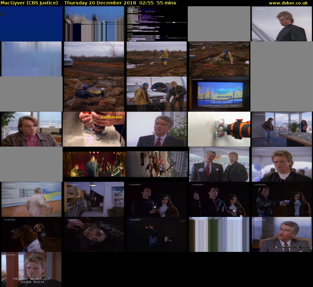 MacGyver (CBS Justice) Thursday 20 December 2018 02:55 - 03:50