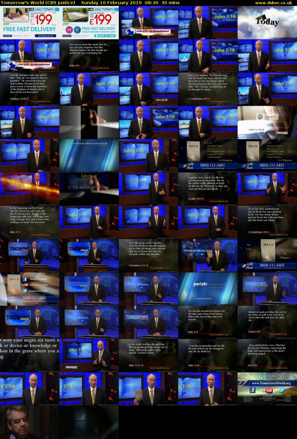 Tomorrow's World (CBS Justice) Sunday 10 February 2019 08:30 - 09:00