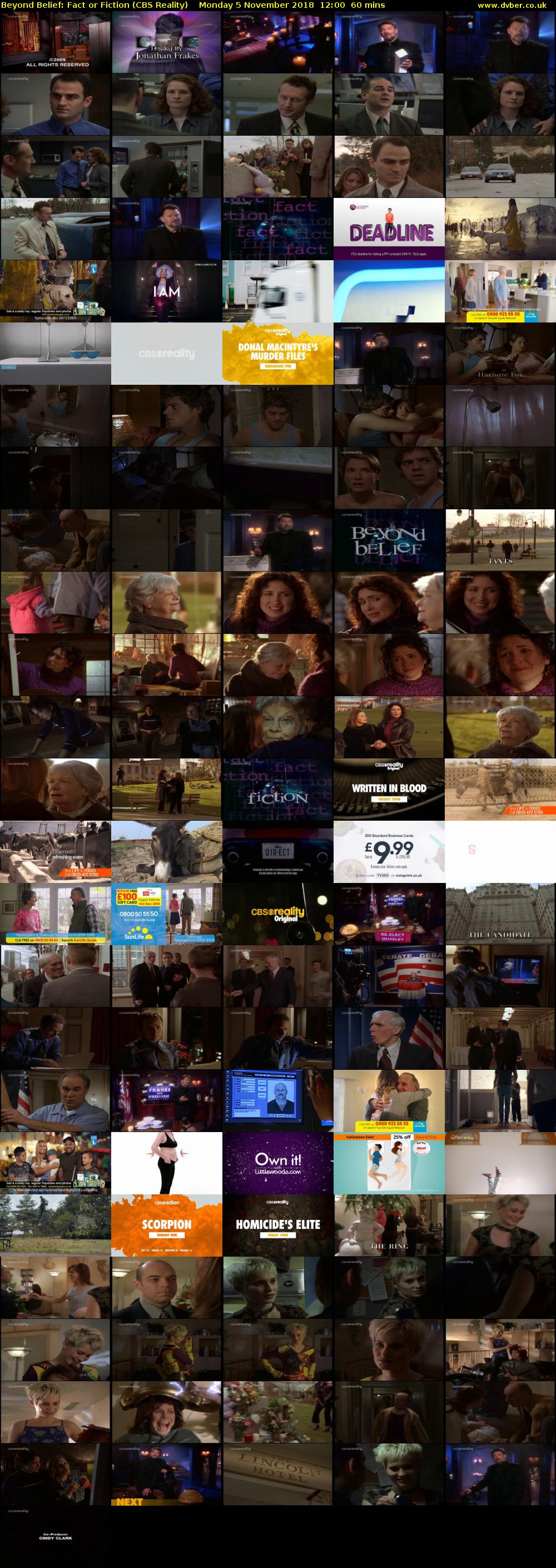 Beyond Belief: Fact or Fiction (CBS Reality) Monday 5 November 2018 12:00 - 13:00