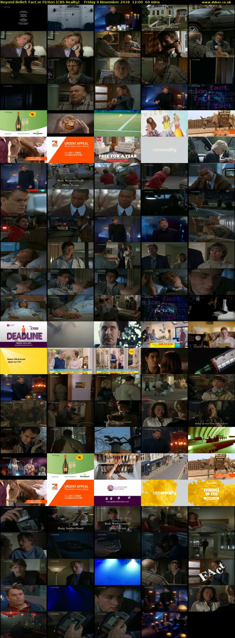 Beyond Belief: Fact or Fiction (CBS Reality) Friday 9 November 2018 12:00 - 13:00