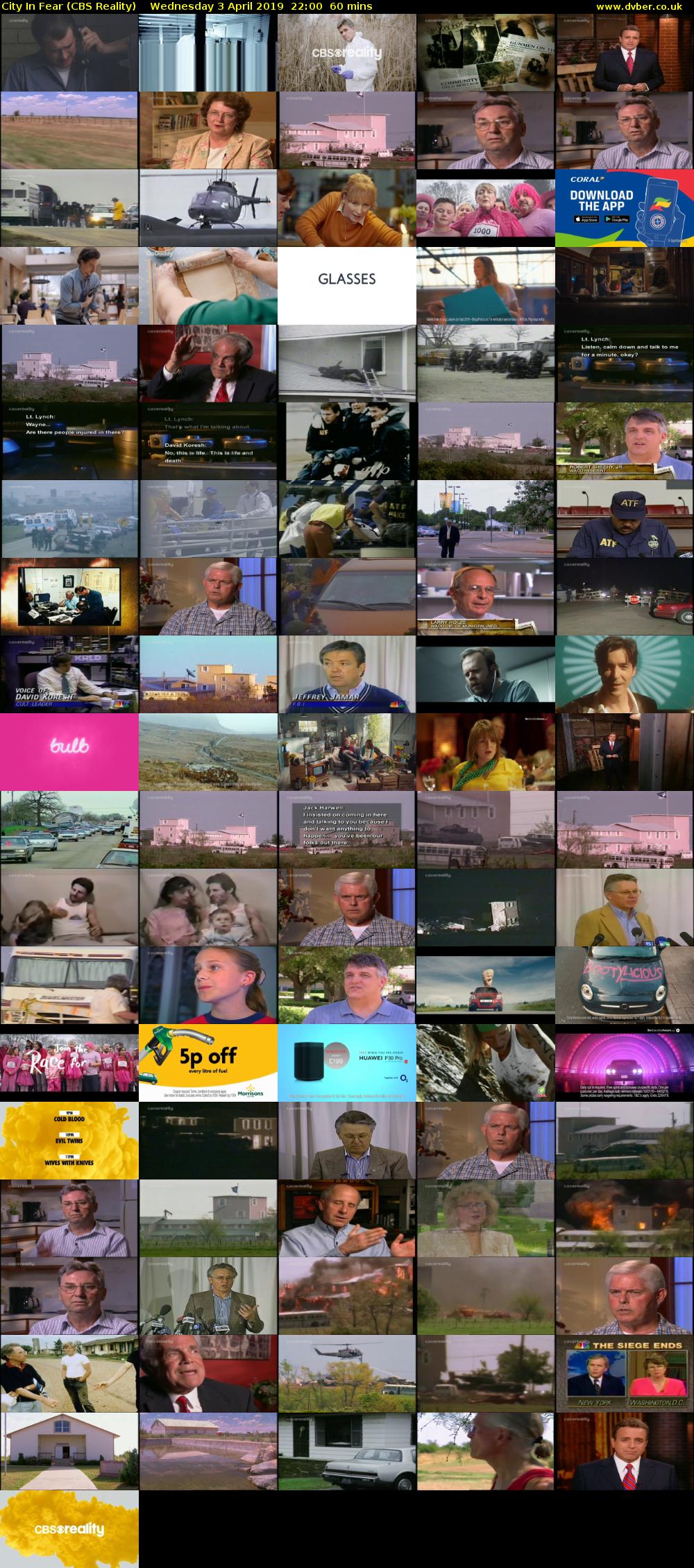 City In Fear (CBS Reality) Wednesday 3 April 2019 22:00 - 23:00