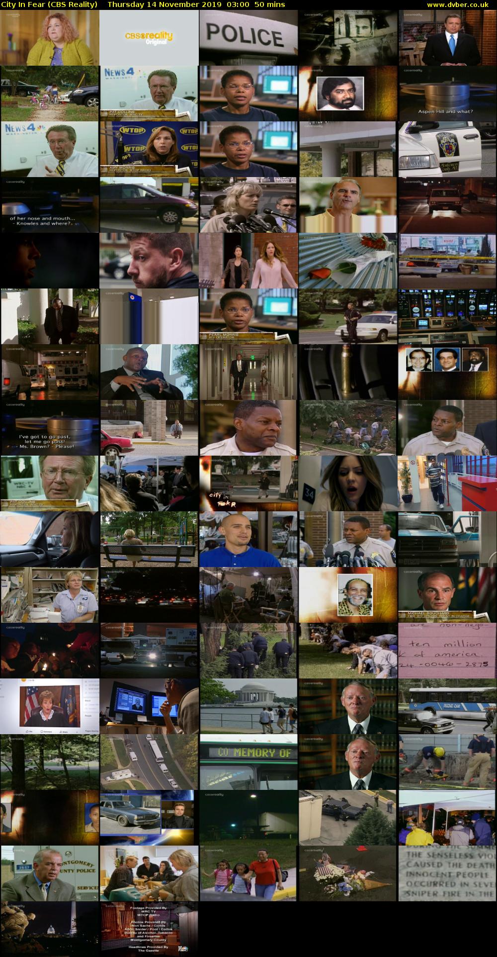 City In Fear (CBS Reality) Thursday 14 November 2019 03:00 - 03:50