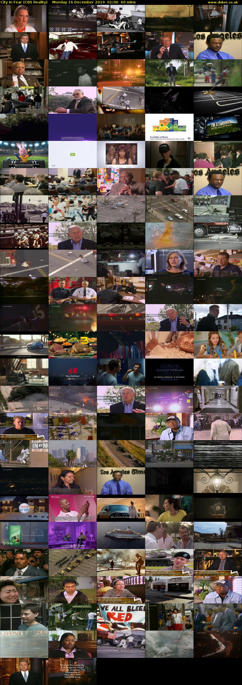 City In Fear (CBS Reality) Monday 16 December 2019 01:00 - 02:00