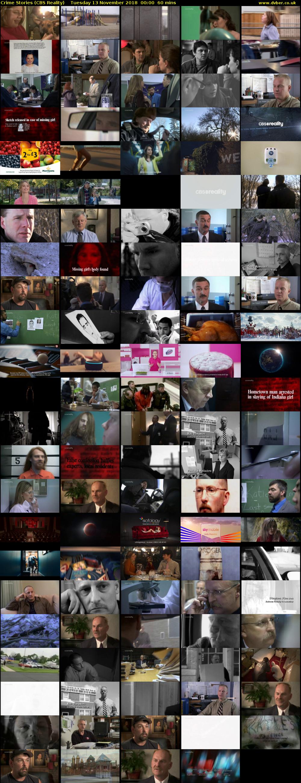 Crime Stories (CBS Reality) Tuesday 13 November 2018 00:00 - 01:00