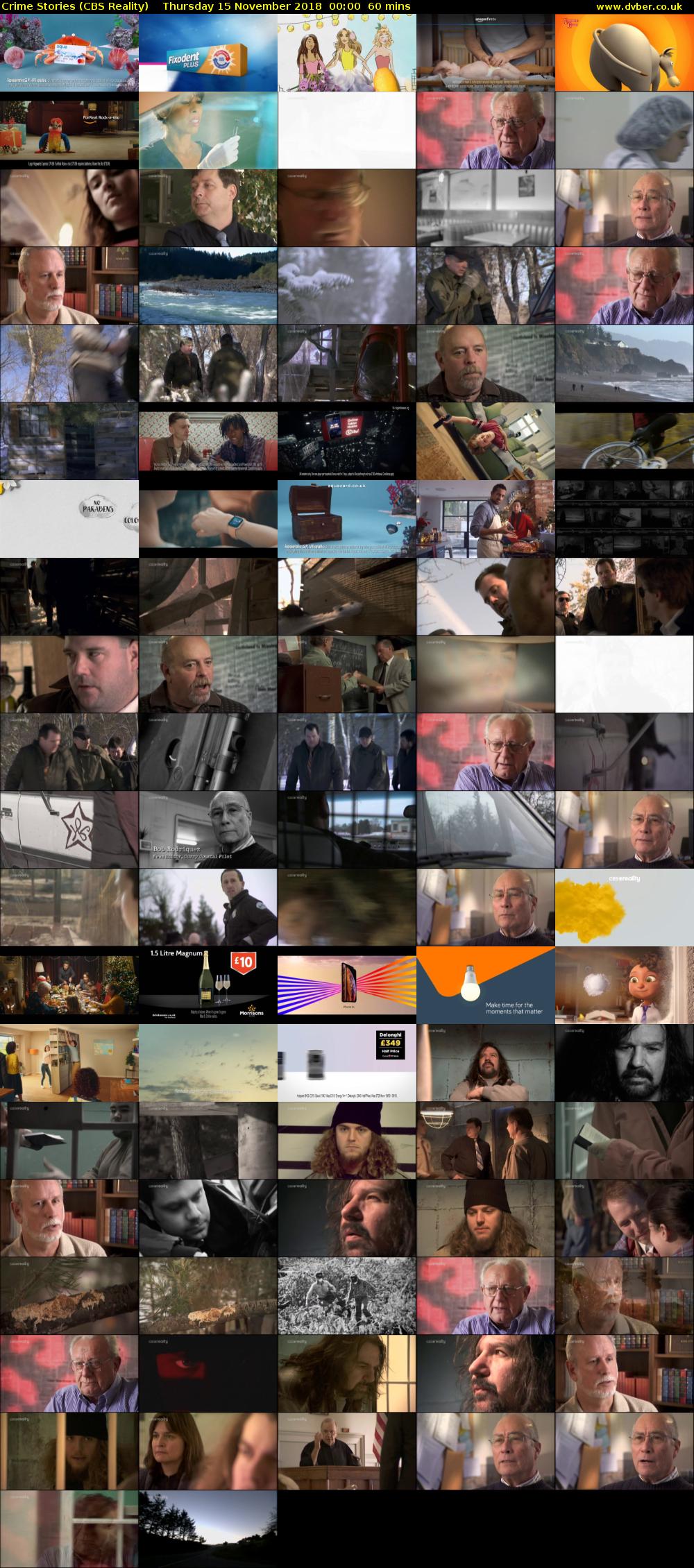 Crime Stories (CBS Reality) Thursday 15 November 2018 00:00 - 01:00